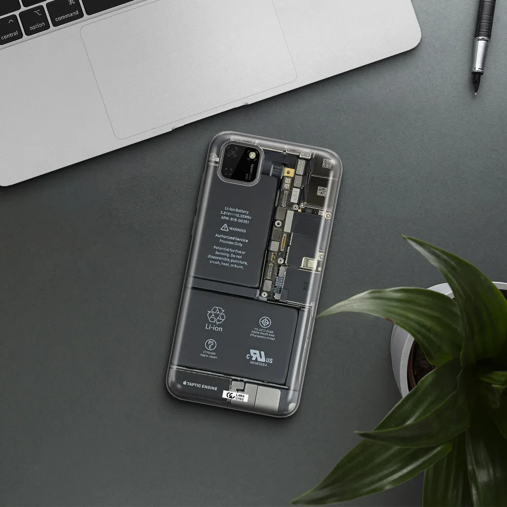 A Close-Up Of A Cell Phone Battery Huawei Honor 9S Clear Tpu Case