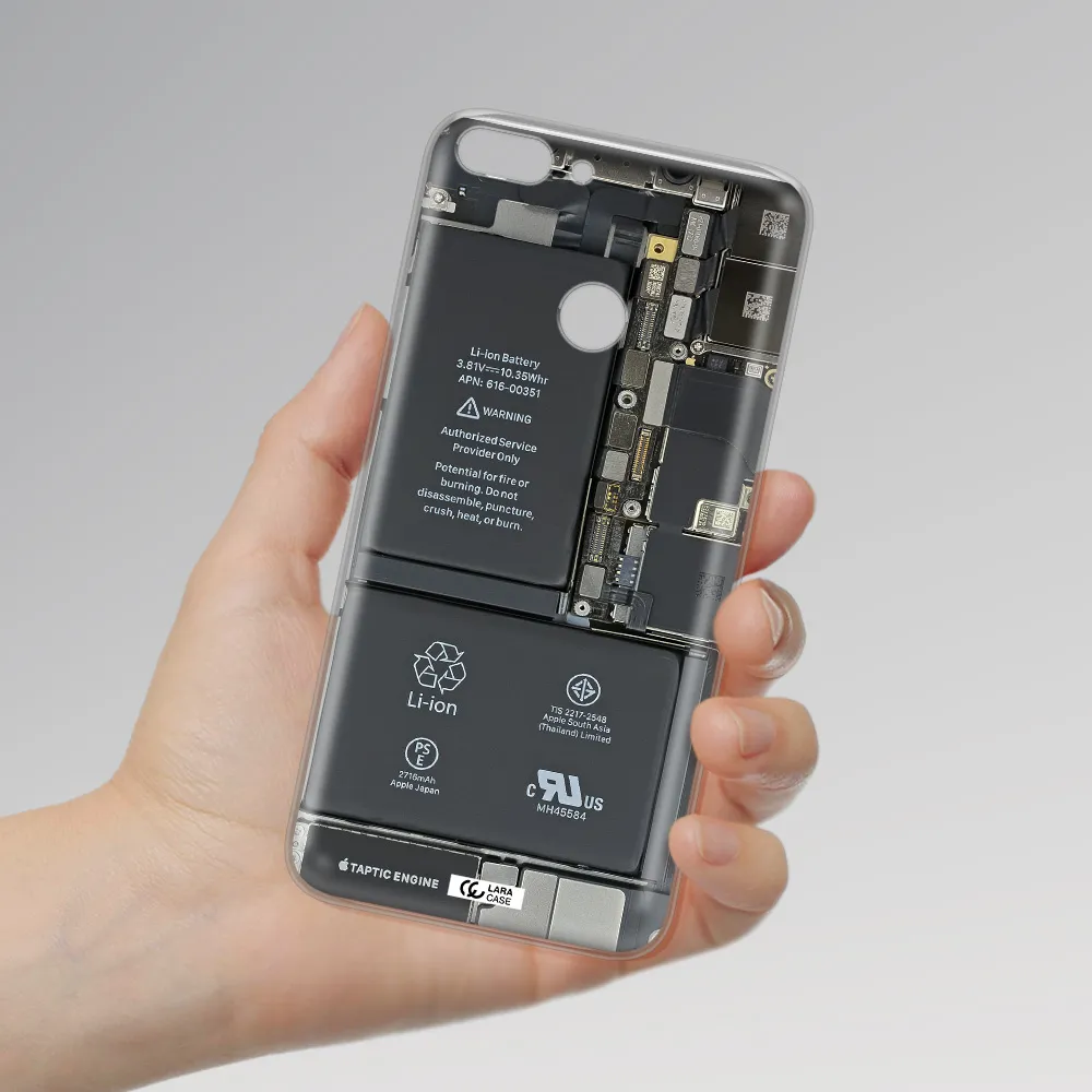 A Close-Up Of A Cell Phone Battery Huawei P Smart 2017 Clear Tpu Case