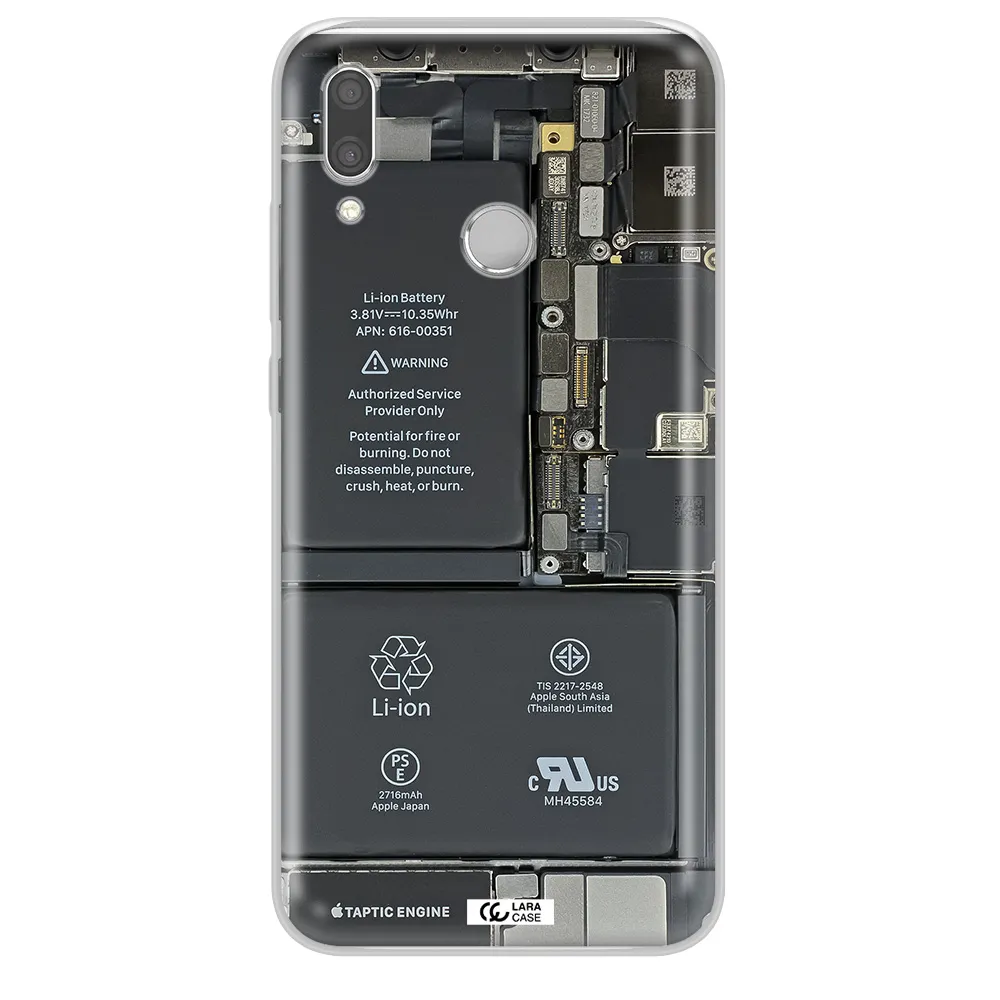 A Close-Up Of A Cell Phone Battery Huawei P Smart 2019 Clear Tpu Case