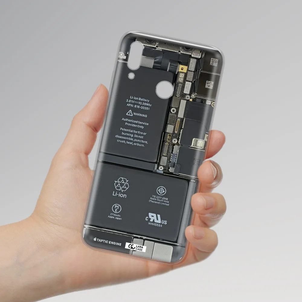 A Close-Up Of A Cell Phone Battery Huawei P Smart 2019 Clear Tpu Case