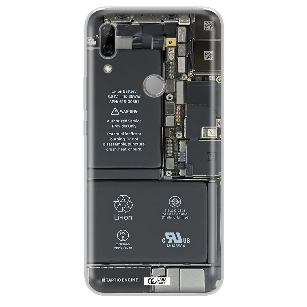 A Close-Up Of A Cell Phone Battery Huawei P Smart Z Clear Tpu Case