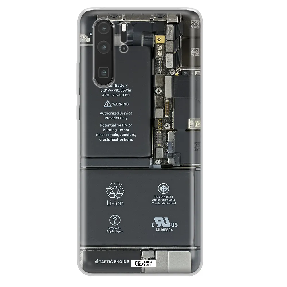 A Close-Up Of A Cell Phone Battery Huawei P30 Pro Clear Tpu Case