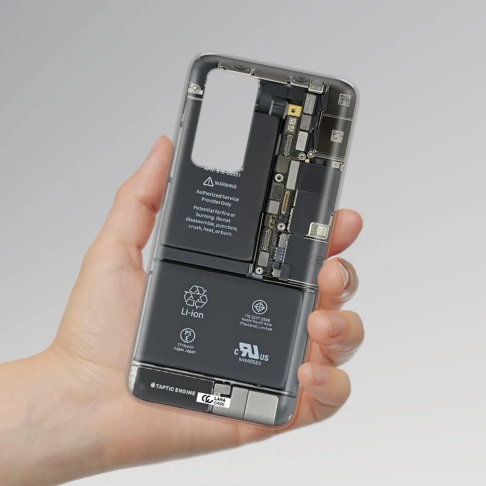 A Close-Up Of A Cell Phone Battery Huawei P40 Clear Tpu Case