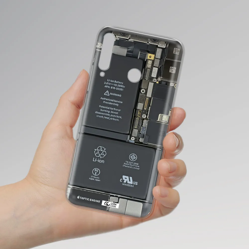 A Close-Up Of A Cell Phone Battery Huawei P40 Lite E Clear Tpu Case