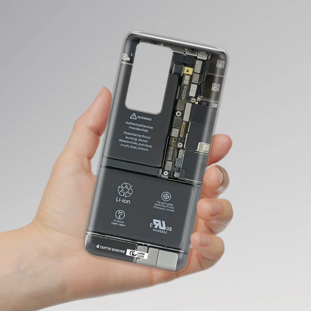 A Close-Up Of A Cell Phone Battery Huawei P40 Pro Clear Tpu Case