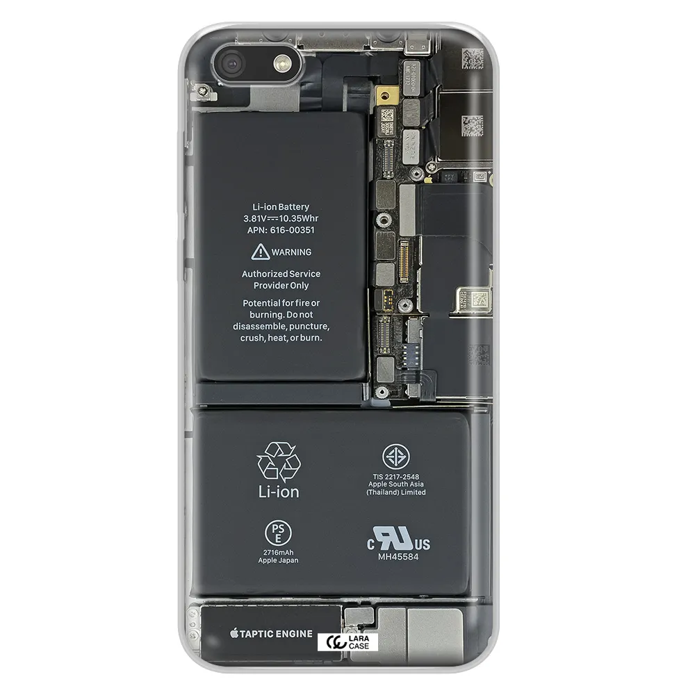 A Close-Up Of A Cell Phone Battery Huawei Y5 2018 Clear Tpu Case