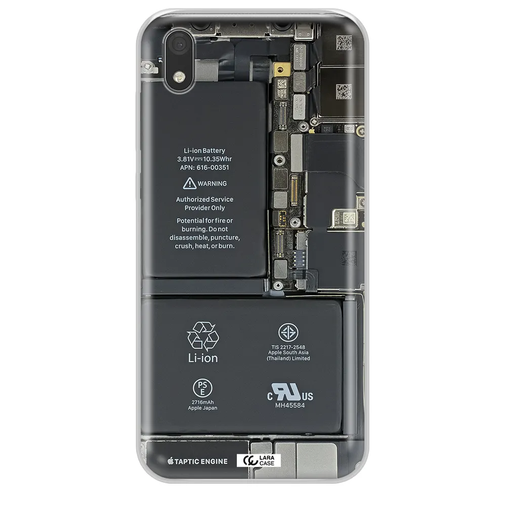 A Close-Up Of A Cell Phone Battery Huawei Y5 2019 Clear Tpu Case
