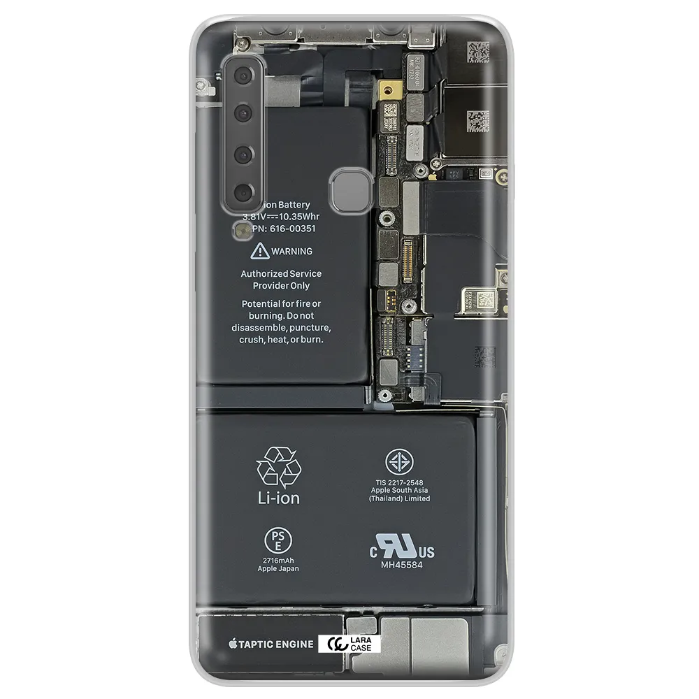 A Close-Up Of A Cell Phone Battery Samsung A9 2018 Clear Tpu Case