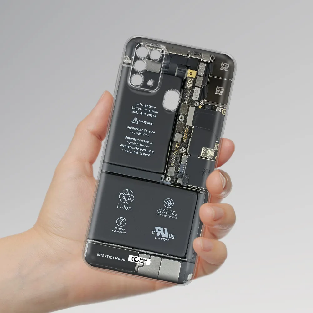A Close-Up Of A Cell Phone Battery Samsung M31 Clear Tpu Case