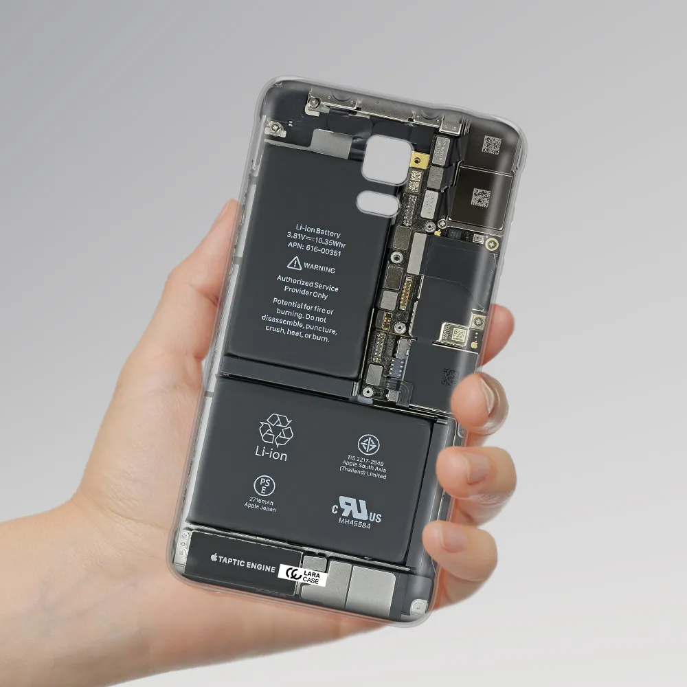 A Close-Up Of A Cell Phone Battery Samsung Note 4 Clear Tpu Case