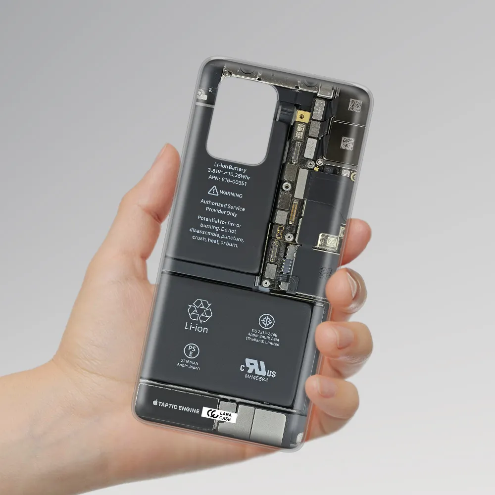 A Close-Up Of A Cell Phone Battery Samsung S10 Lite Clear Tpu Case
