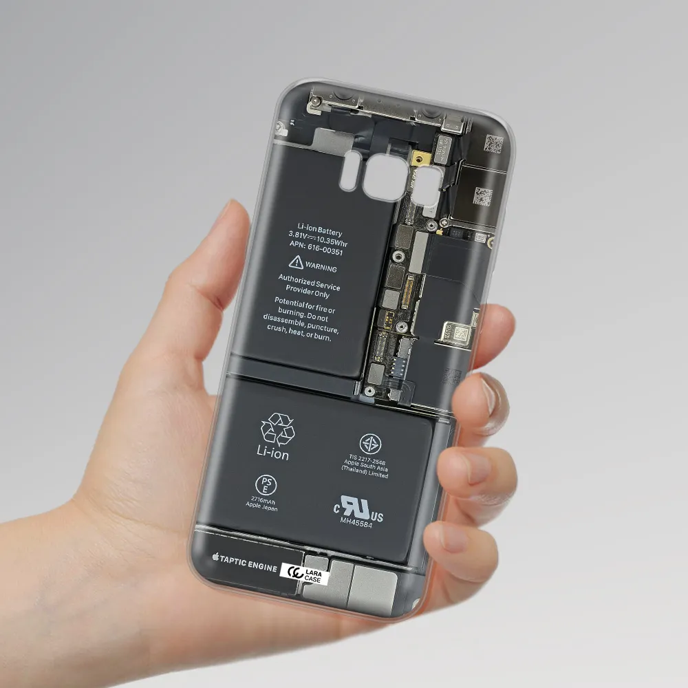 A Close-Up Of A Cell Phone Battery Samsung S8 Clear Tpu Case