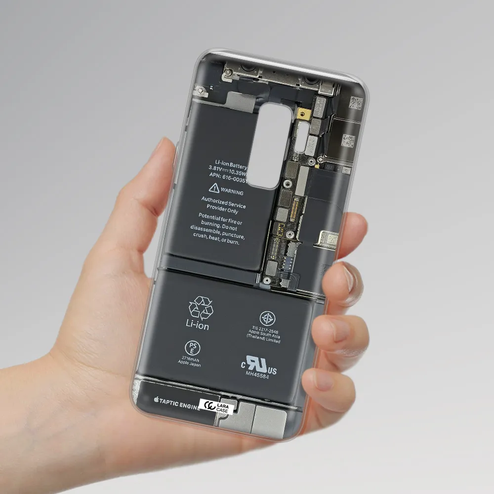 A Close-Up Of A Cell Phone Battery Samsung S9 Plus Clear Tpu Case