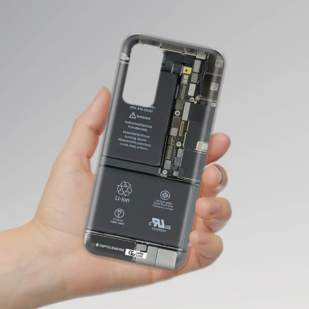 A Close-Up Of A Cell Phone Battery Xiaomi Mi 10 T Pro Clear Tpu Case