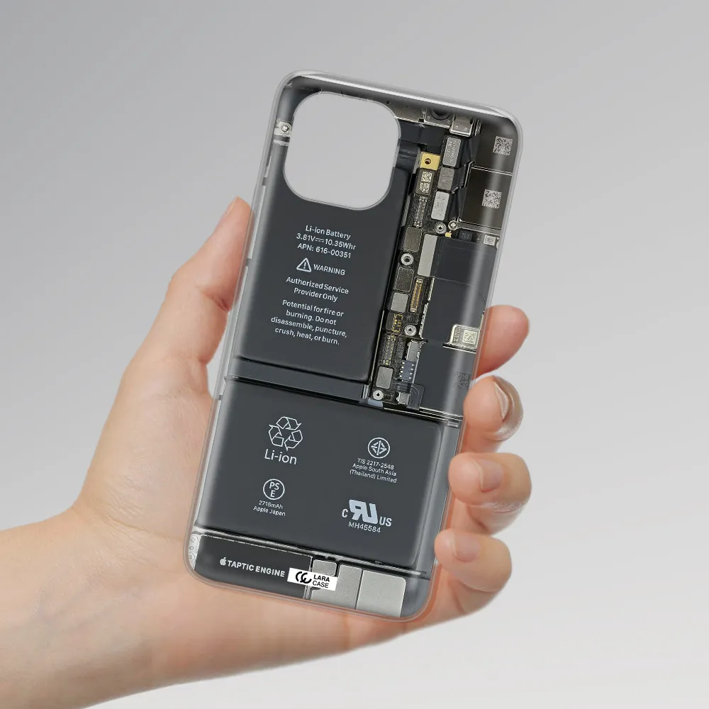 A Close-Up Of A Cell Phone Battery Xiaomi Mi 11 Lite Clear Tpu Case