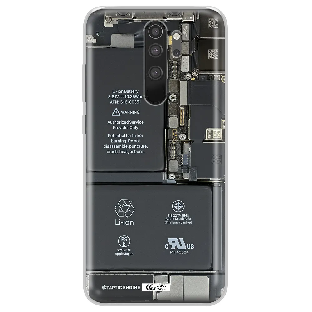 A Close-Up Of A Cell Phone Battery Xiaomi Note 8 Pro Clear Tpu Case