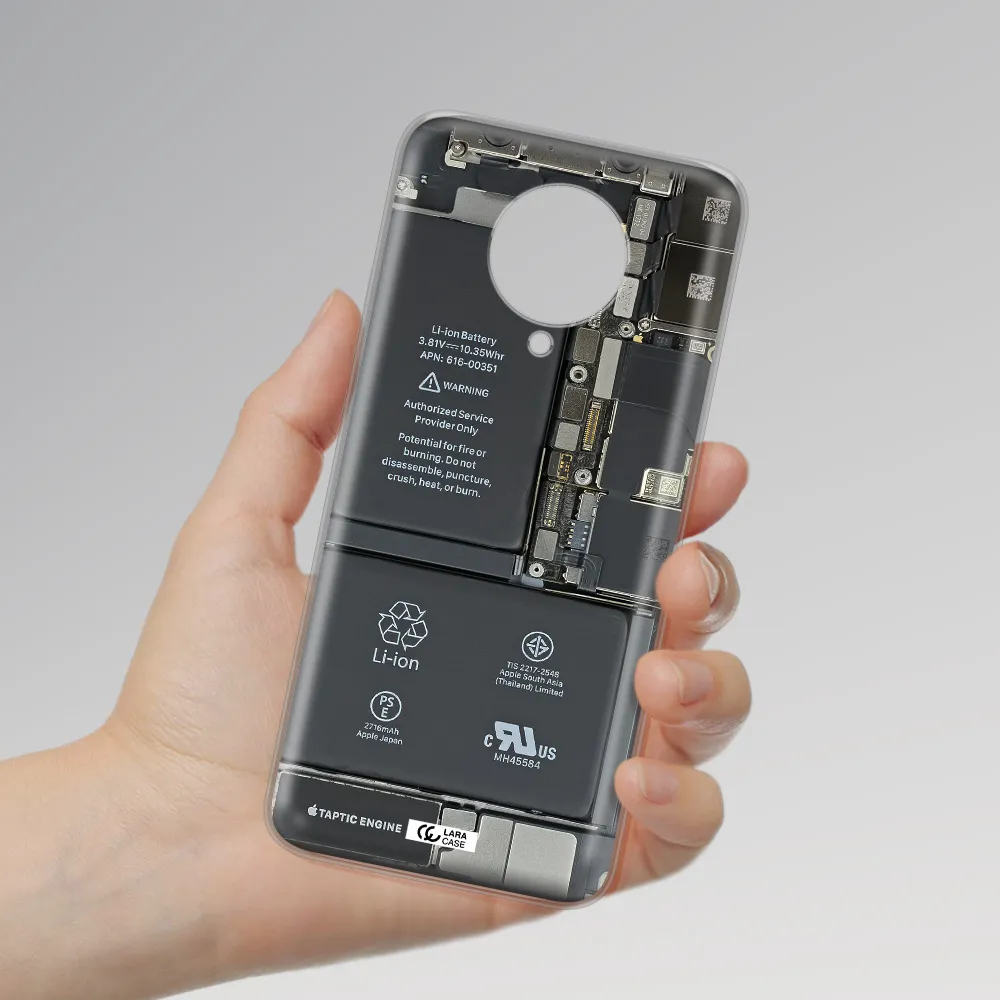 A Close-Up Of A Cell Phone Battery Xiaomi Poco F2 Pro Clear Tpu Case