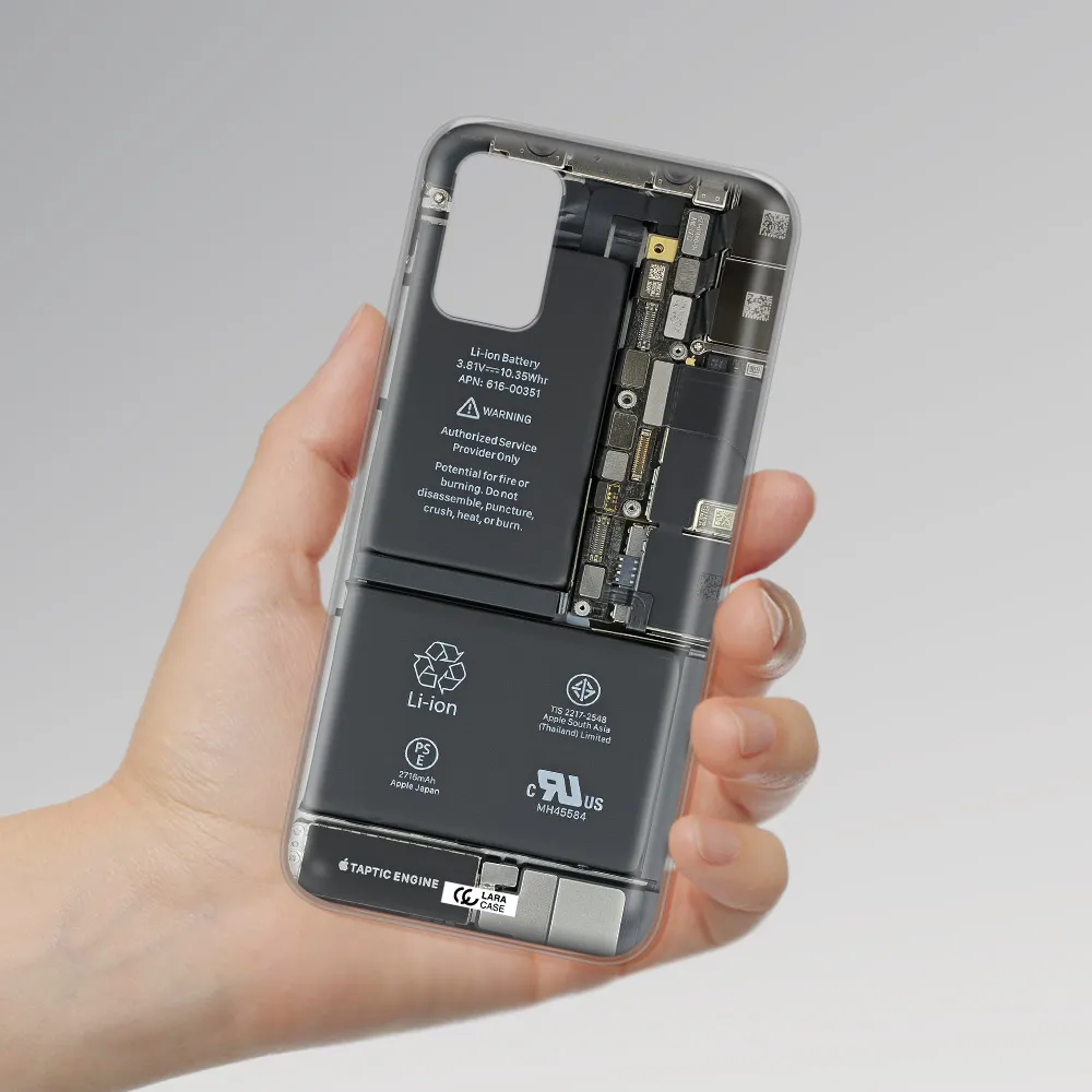 A Close-Up Of A Cell Phone Battery Xiaomi Poco M3 Clear Tpu Case