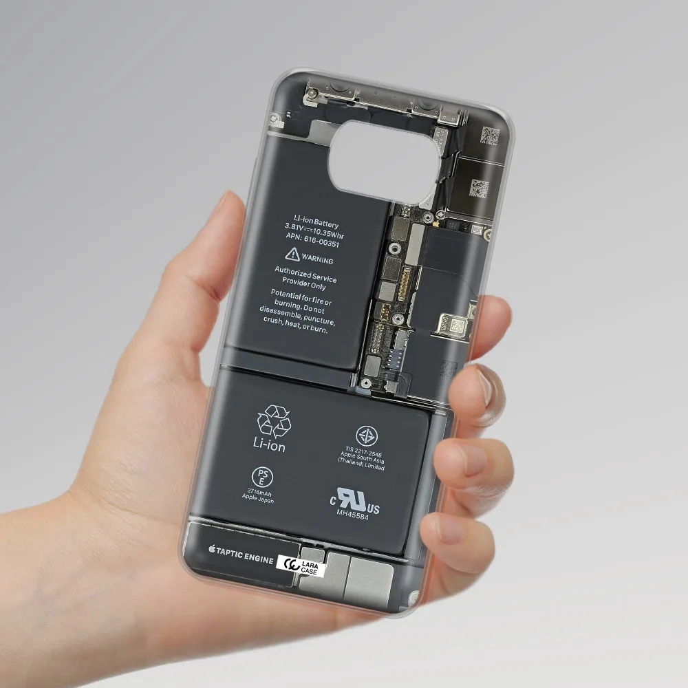 A Close-Up Of A Cell Phone Battery Xiaomi Poco X3 Clear Tpu Case