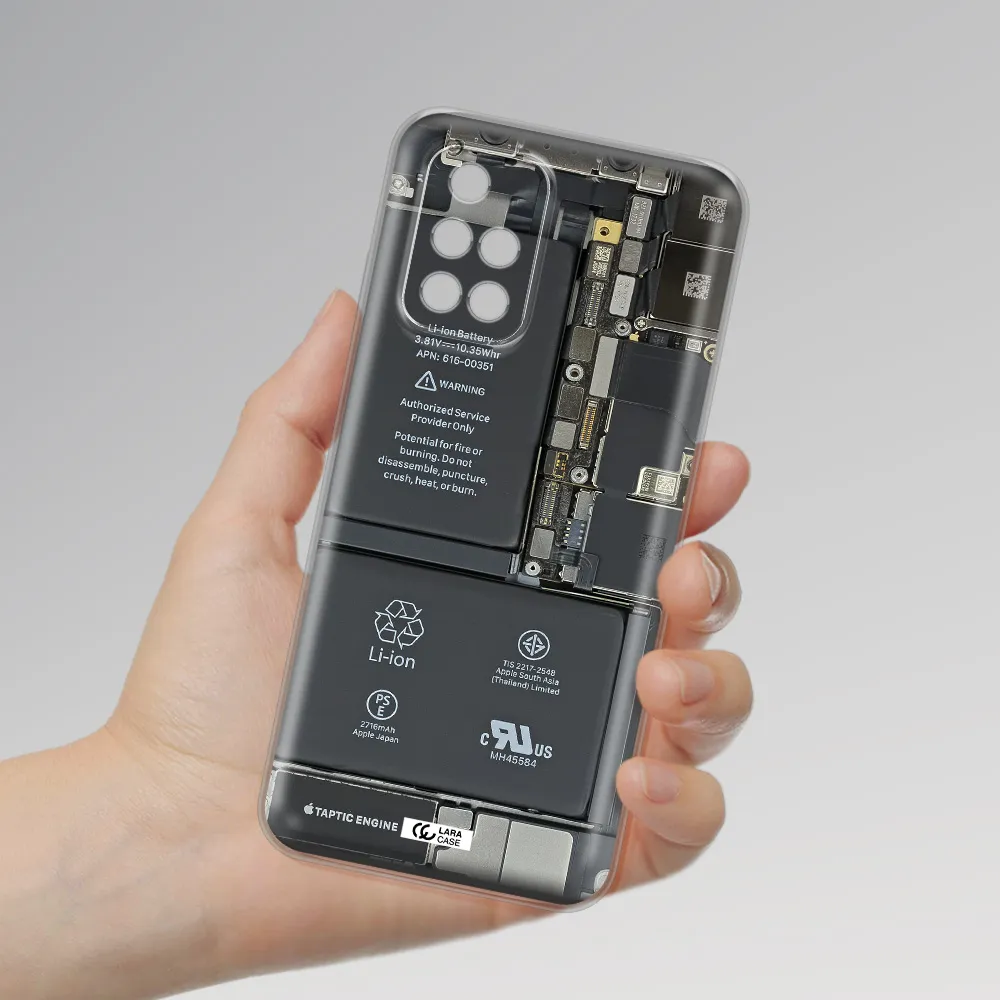 A Close-Up Of A Cell Phone Battery Xiaomi Redmi 10 Clear Tpu Case