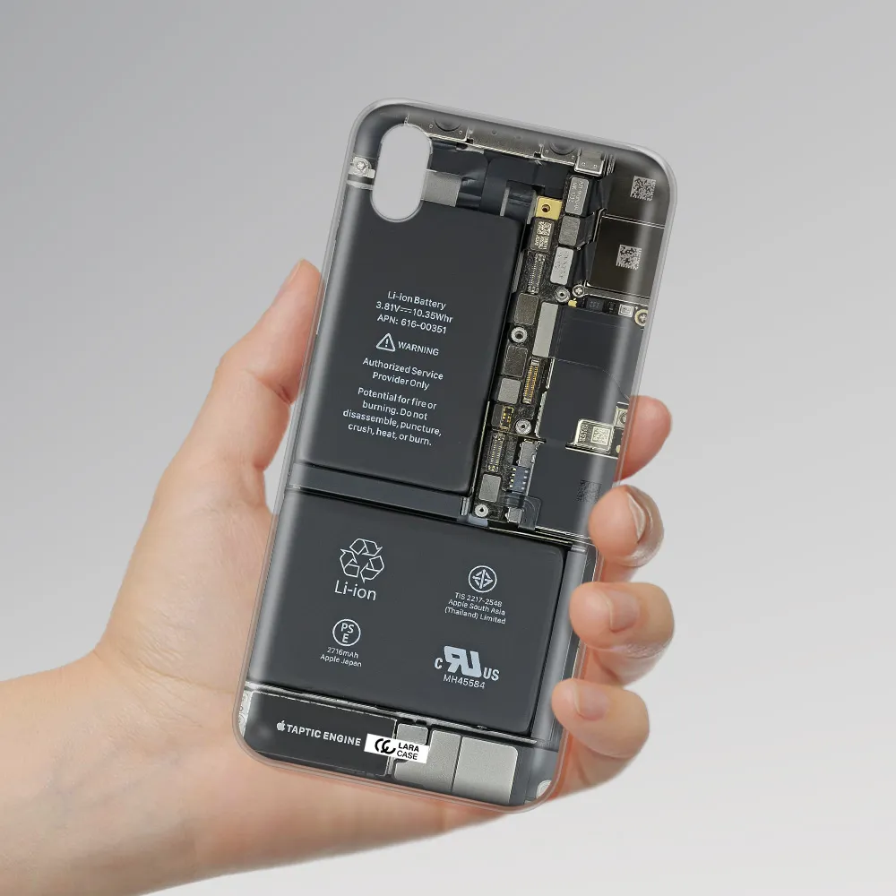 A Close-Up Of A Cell Phone Battery Xiaomi Redmi 7A Clear Tpu Case