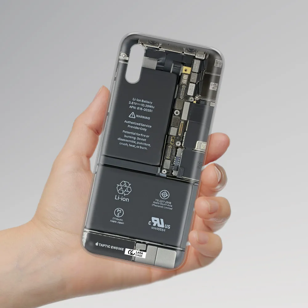 A Close-Up Of A Cell Phone Battery Xiaomi Redmi 9A Clear Tpu Case