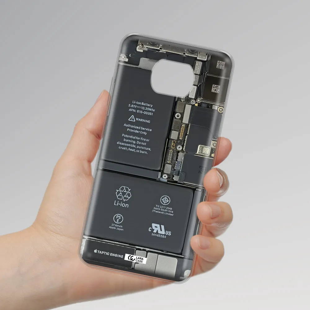 A Close-Up Of A Cell Phone Battery Xiaomi Redmi Note 9T Clear Tpu Case