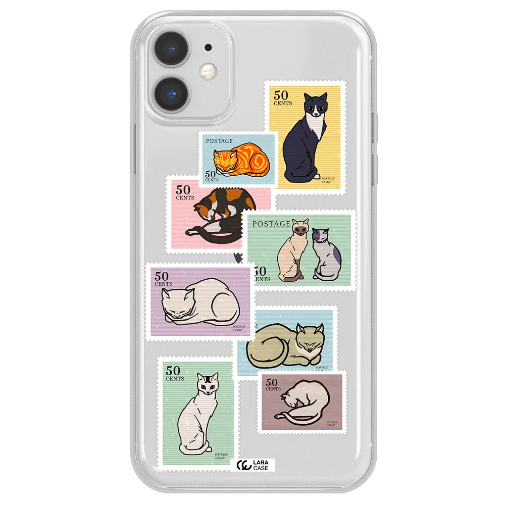 A Collage Of Cats On Stamps Apple Iphone 11 Clear Tpu Case