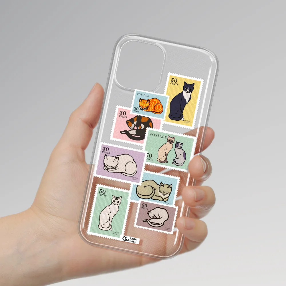 A Collage Of Cats On Stamps Apple Iphone 12 Pro Clear Tpu Case