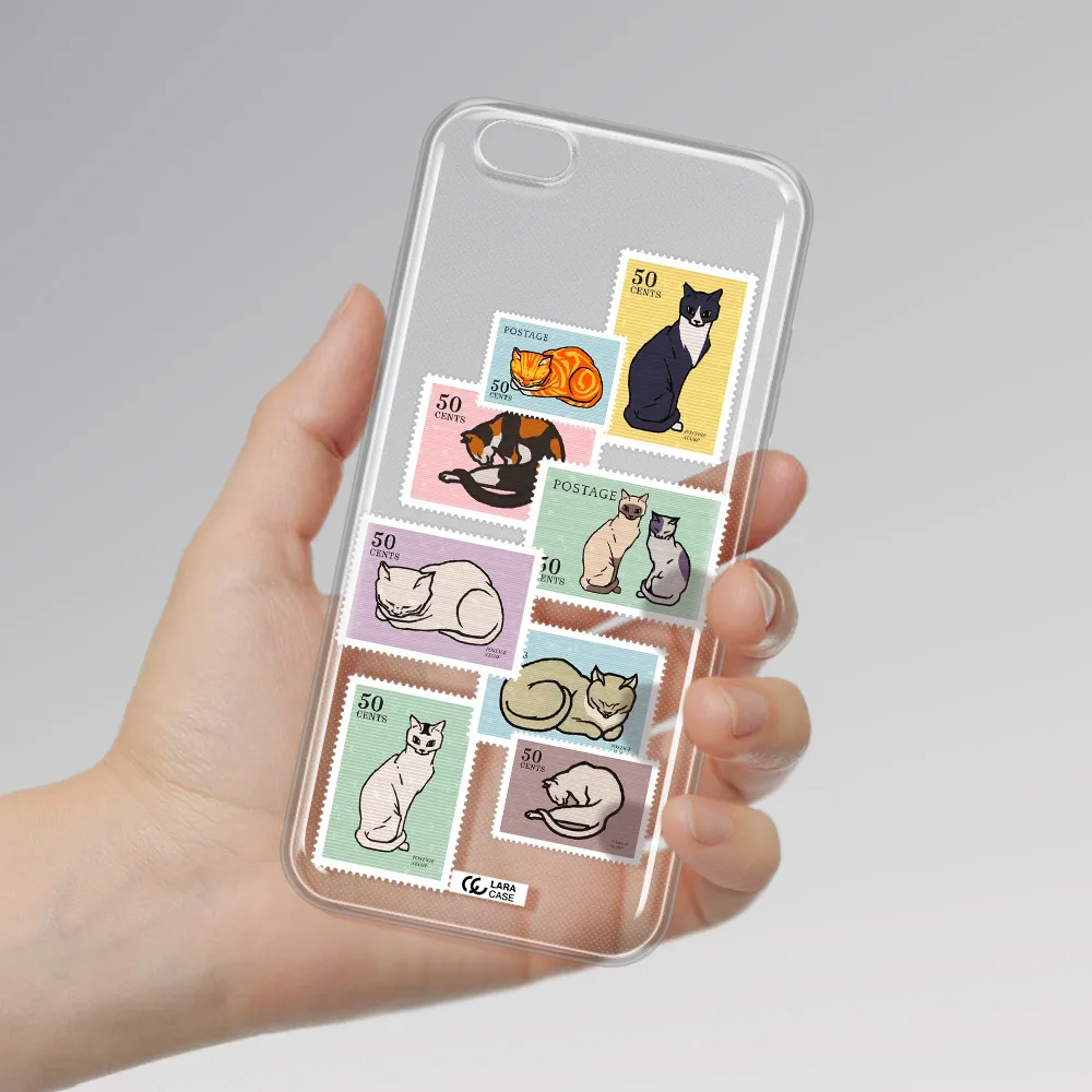 A Collage Of Cats On Stamps Apple Iphone 6S Clear Tpu Case