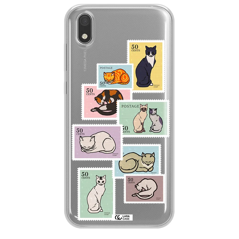 A Collage Of Cats On Stamps Huawei Honor 8S Clear Tpu Case