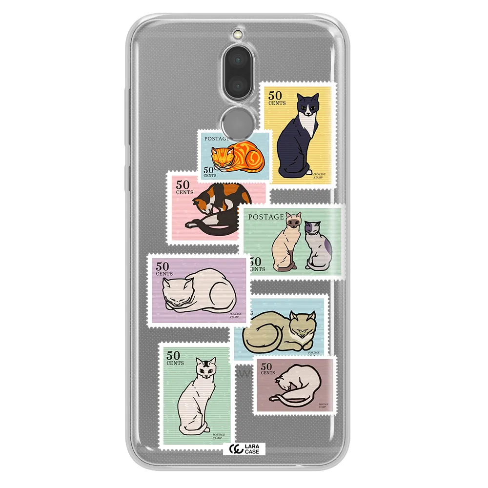 A Collage Of Cats On Stamps Huawei Mate 10 Lite Clear Tpu Case