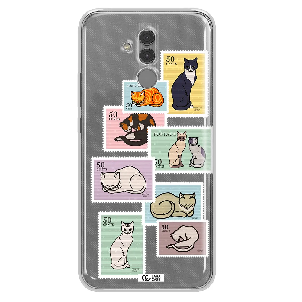 A Collage Of Cats On Stamps Huawei Mate 20 Lite Clear Tpu Case