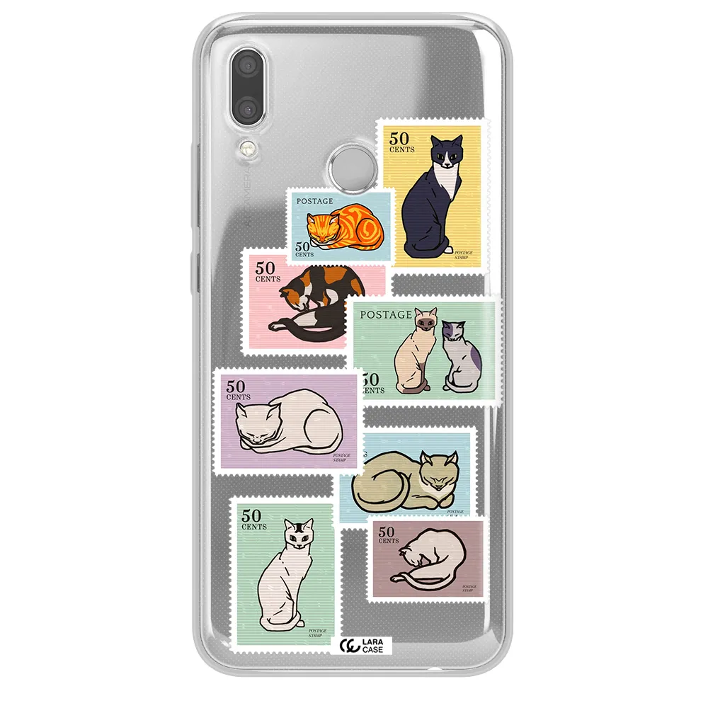 A Collage Of Cats On Stamps Huawei P Smart 2019 Clear Tpu Case