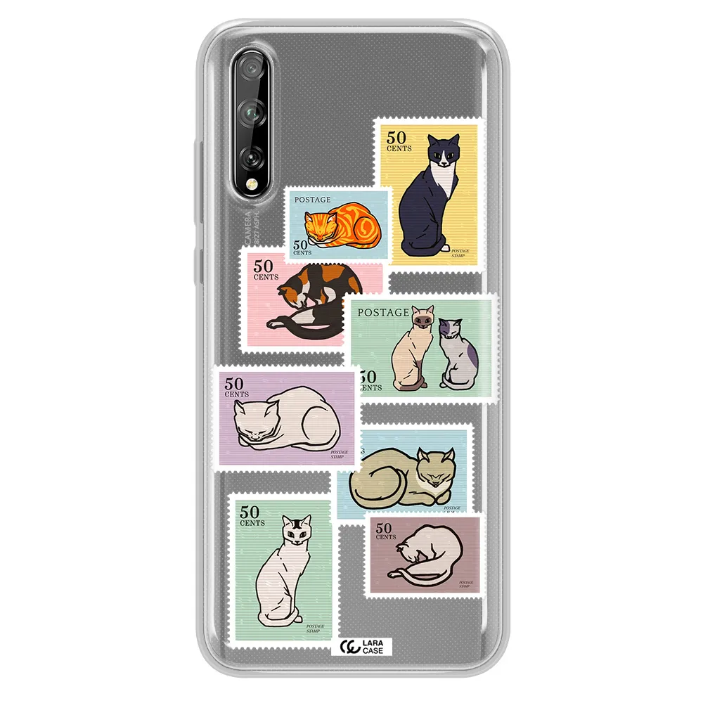 A Collage Of Cats On Stamps Huawei P Smart S Clear Tpu Case