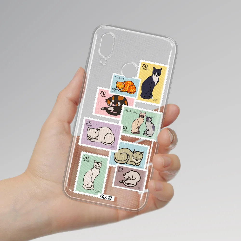 A Collage Of Cats On Stamps Huawei P20 Lite Clear Tpu Case