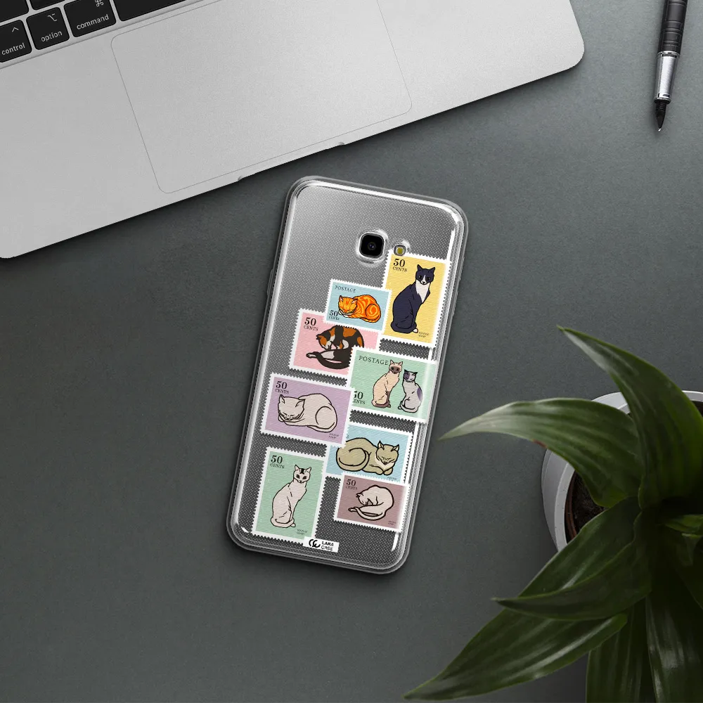 A Collage Of Cats On Stamps Samsung J4 Plus Clear Tpu Case