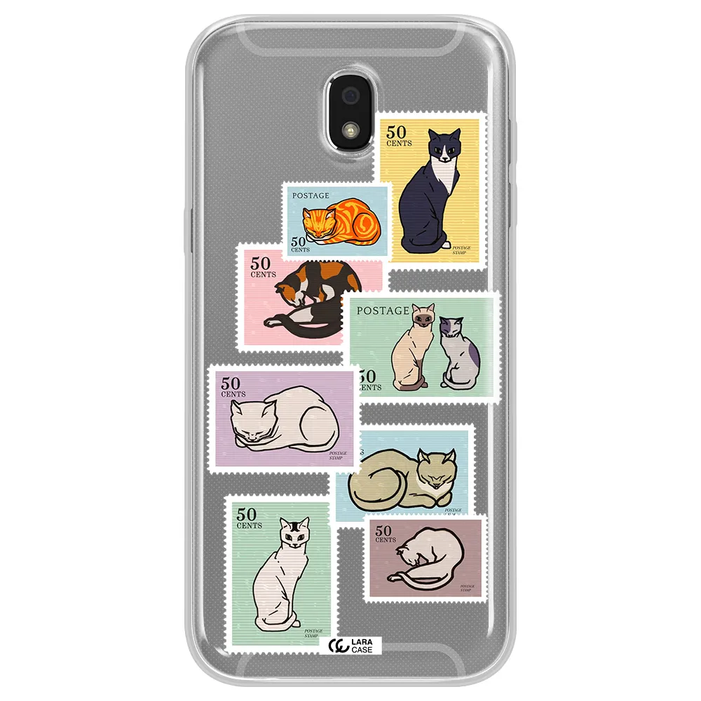 A Collage Of Cats On Stamps Samsung J5 2017 Clear Tpu Case