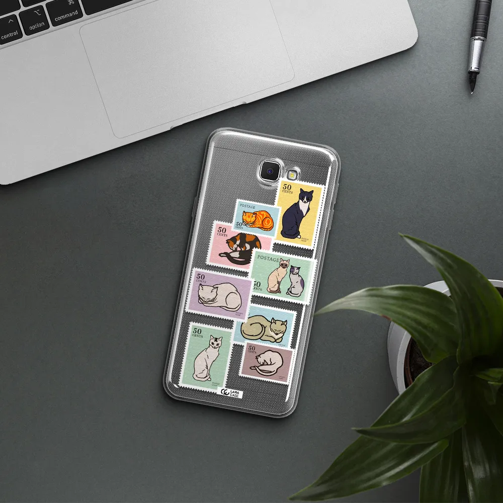 A Collage Of Cats On Stamps Samsung J5 Prime Clear Tpu Case