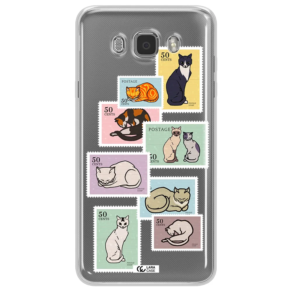 A Collage Of Cats On Stamps Samsung J7 2016 Clear Tpu Case
