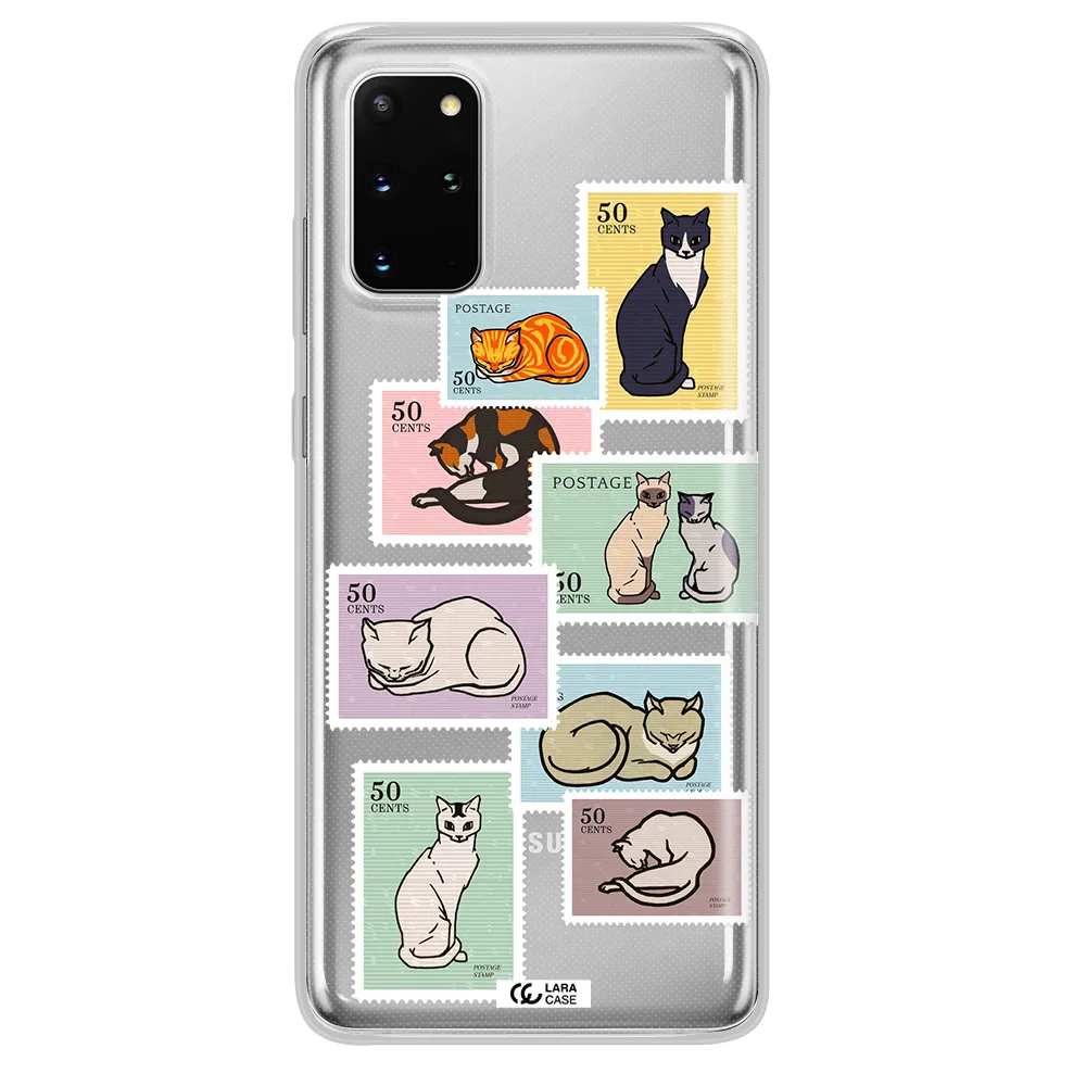 A Collage Of Cats On Stamps Samsung S 20 Plus Clear Tpu Case