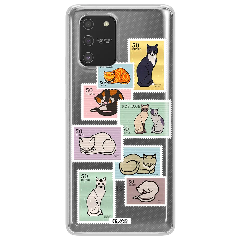 A Collage Of Cats On Stamps Samsung S10 Lite Clear Tpu Case