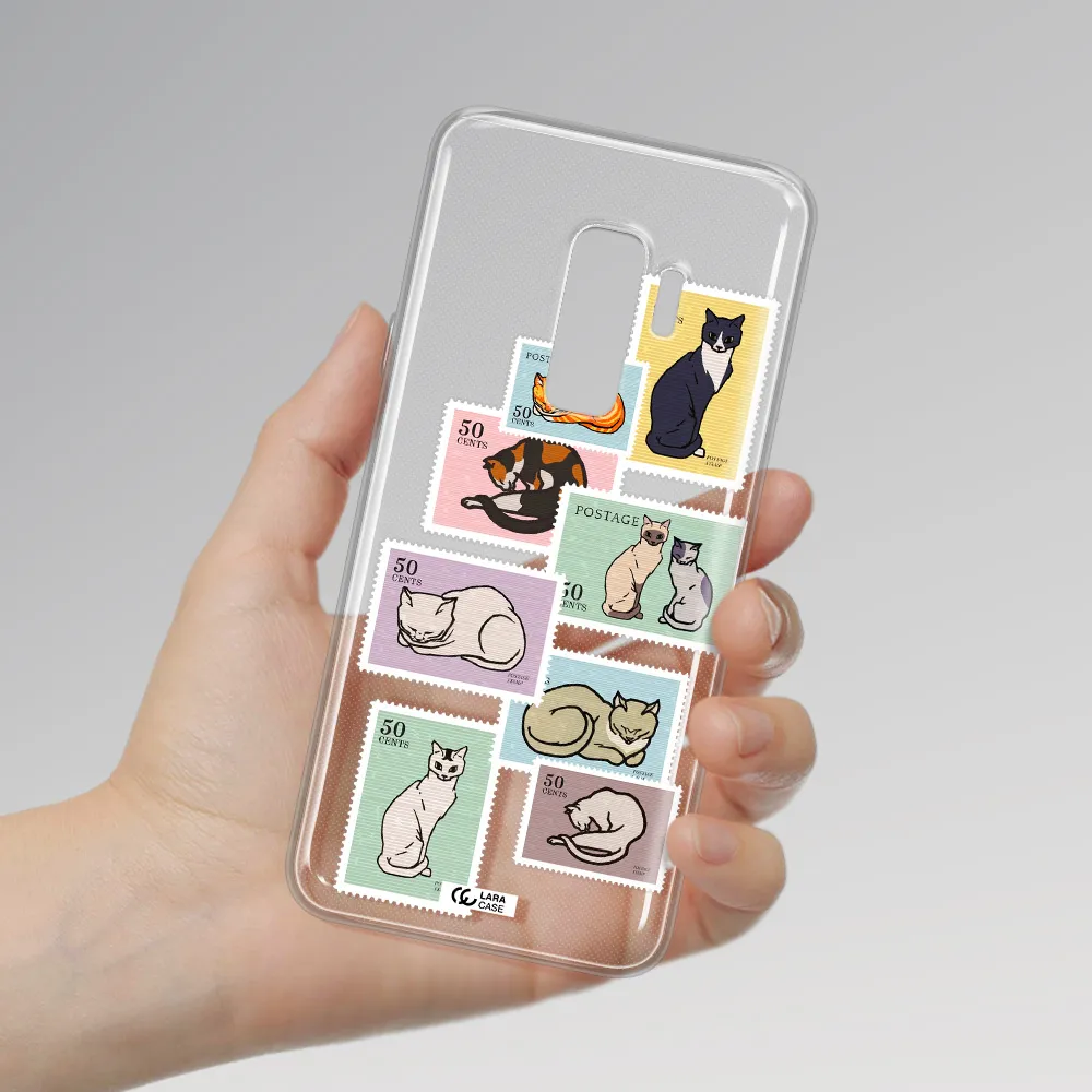 A Collage Of Cats On Stamps Samsung S9 Plus Clear Tpu Case