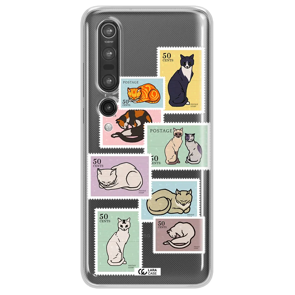 A Collage Of Cats On Stamps Xiaomi Mi 10 Pro Clear Tpu Case