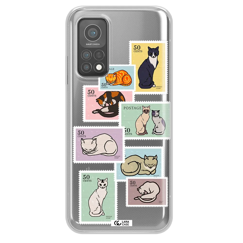 A Collage Of Cats On Stamps Xiaomi Mi 10 T Pro Clear Tpu Case