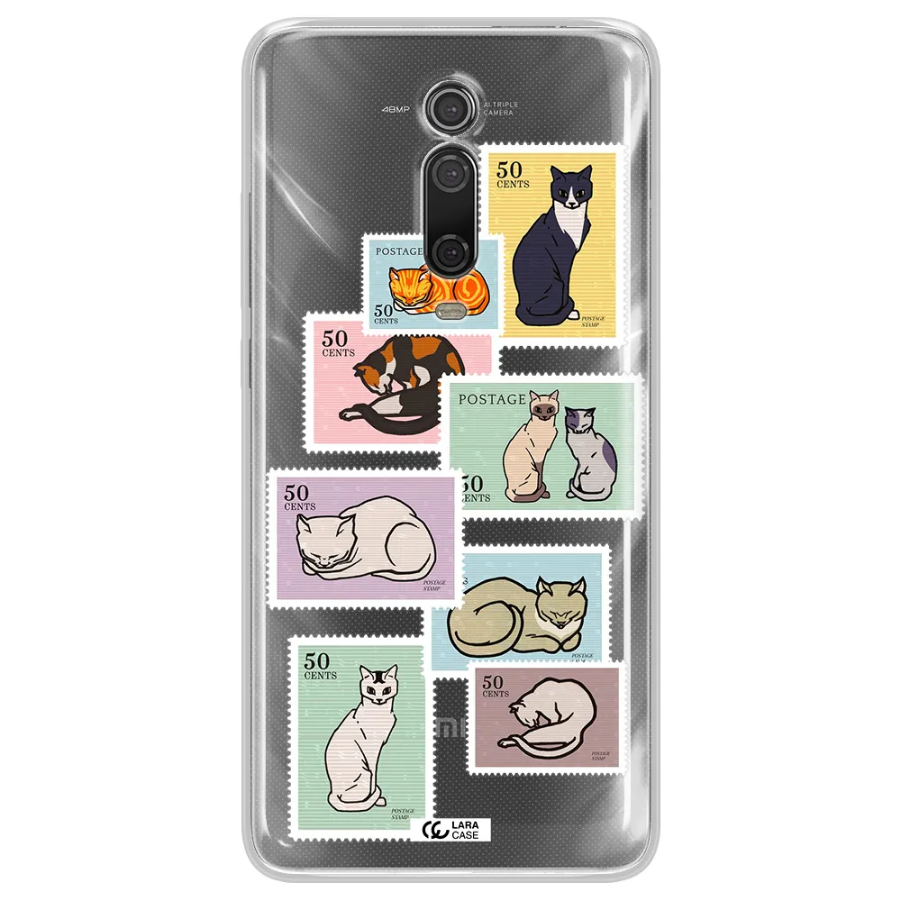 A Collage Of Cats On Stamps Xiaomi Mi 9T Clear Tpu Case