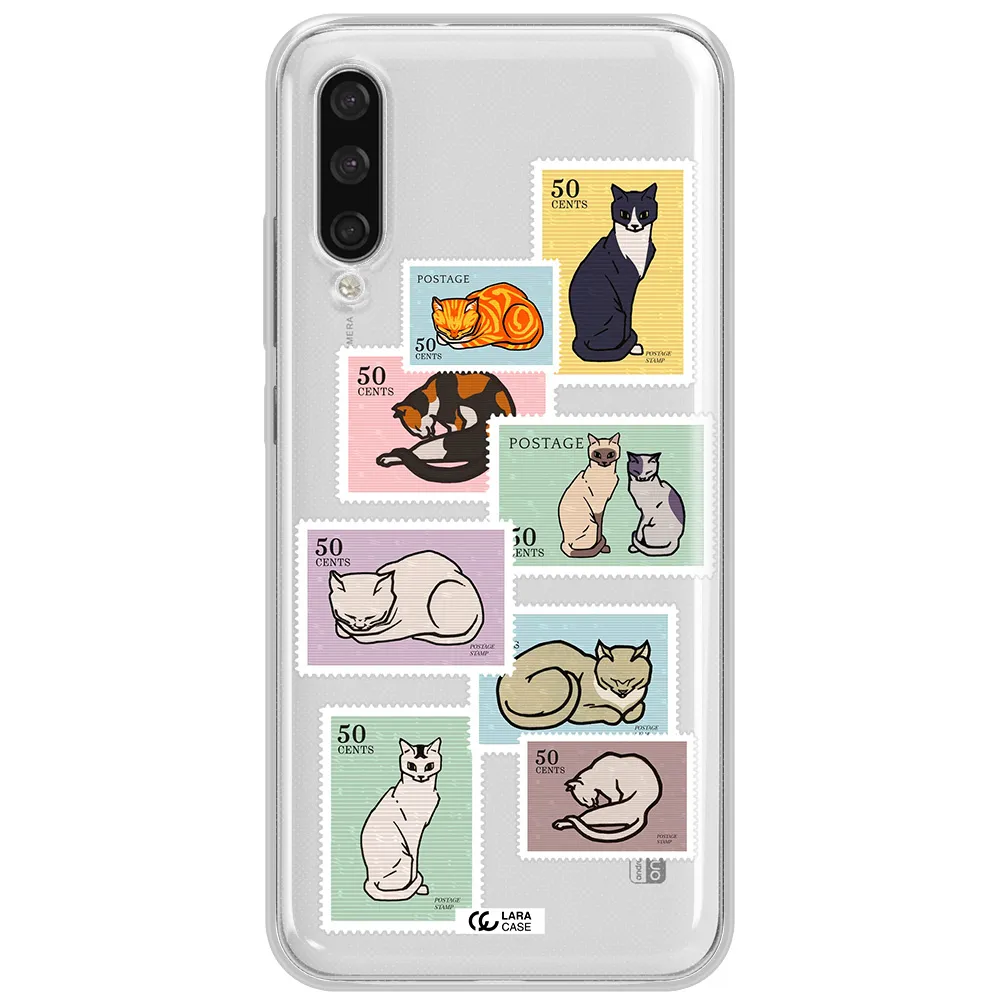 A Collage Of Cats On Stamps Xiaomi Mi A3 Clear Tpu Case