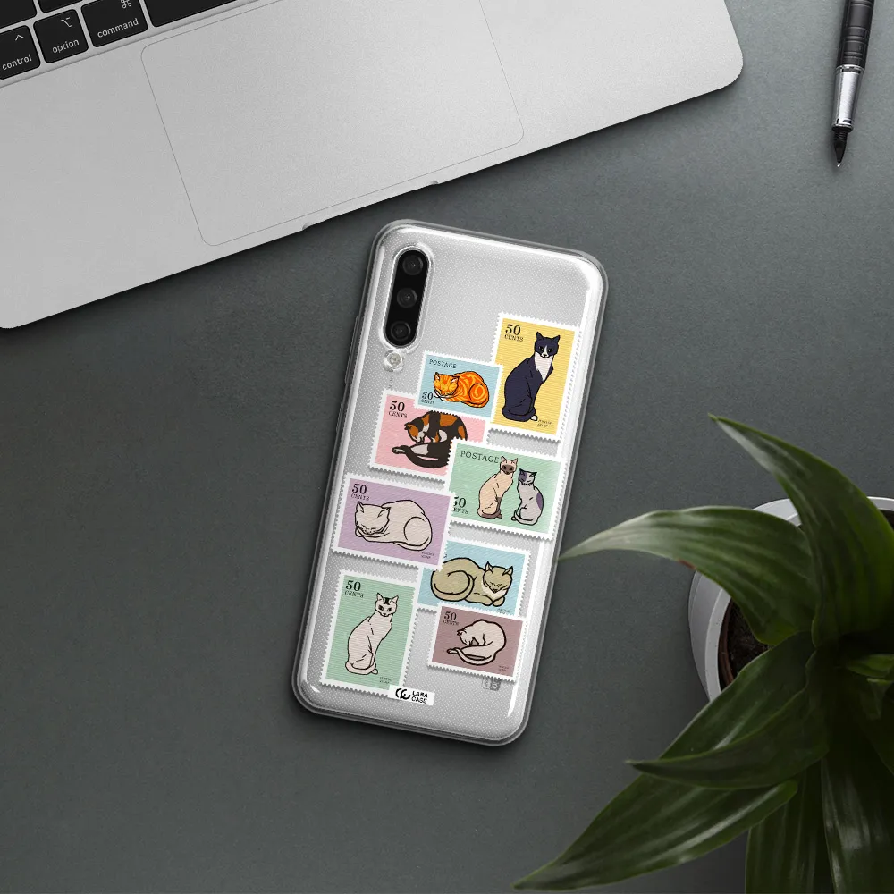 A Collage Of Cats On Stamps Xiaomi Mi A3 Clear Tpu Case