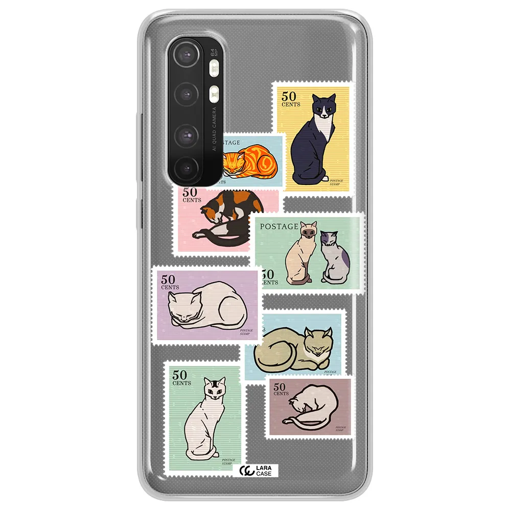A Collage Of Cats On Stamps Xiaomi Mi Note 10 Lite Clear Tpu Case