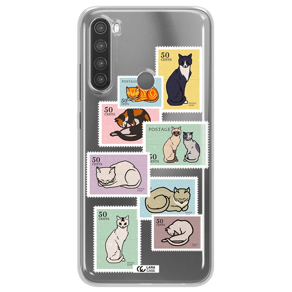 A Collage Of Cats On Stamps Xiaomi Note 8 Clear Tpu Case